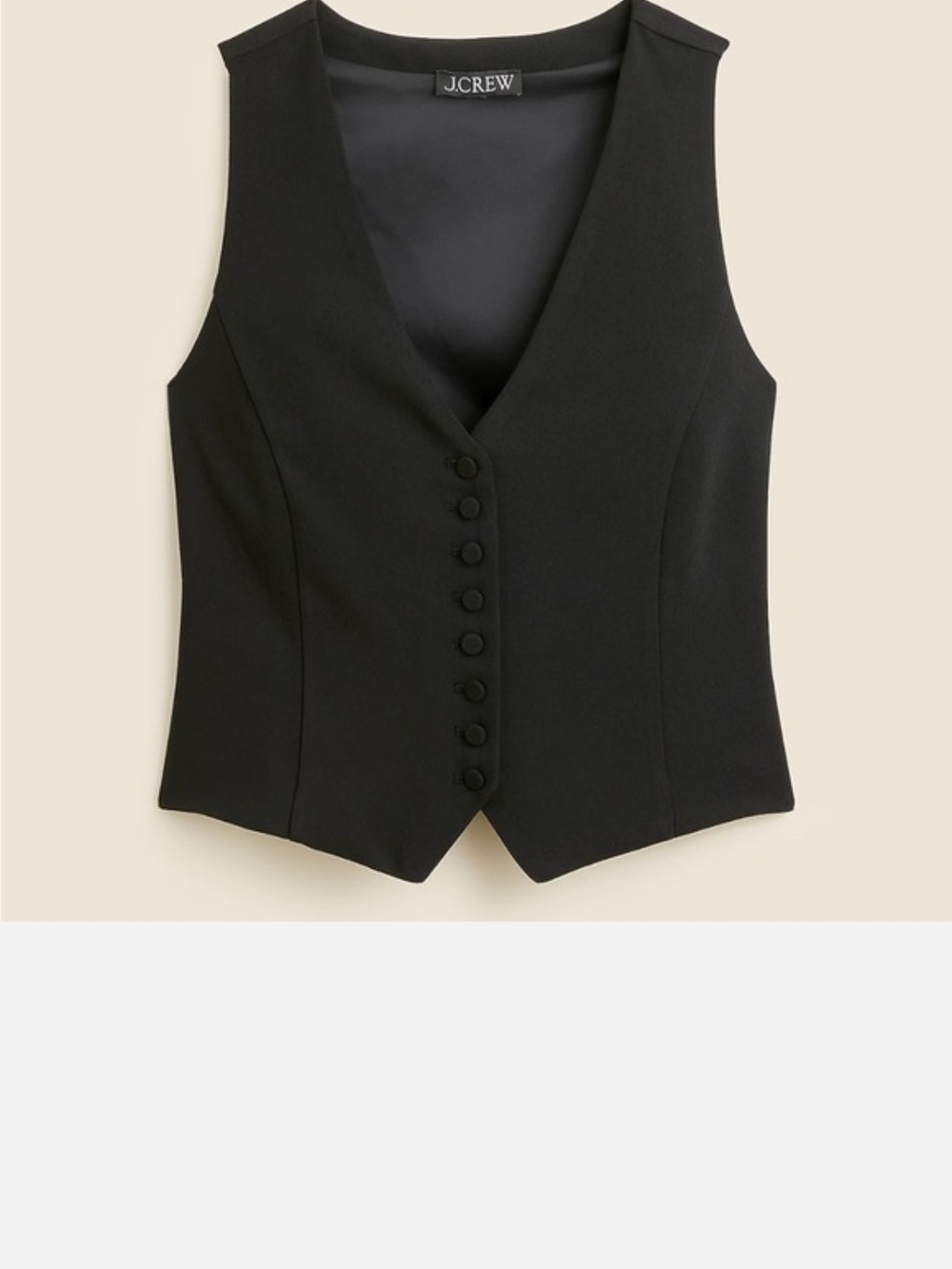 NWT J Crew Black Tailored Vest Women's Size 6 Small
